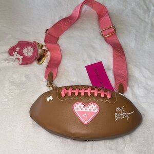 🎀🏈Betsey Johnson Kitsch Crossbody Football XOTOSS NWT 🏈🎀